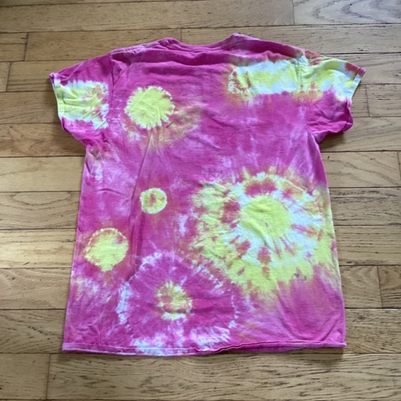 Handy dyed, pink Tie dye T-shirt, 100% cotton, L - Picture 2 of 3